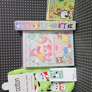 Sanrio Pochacco BlindBox Pen Notebook Socks & Sticker Bundle